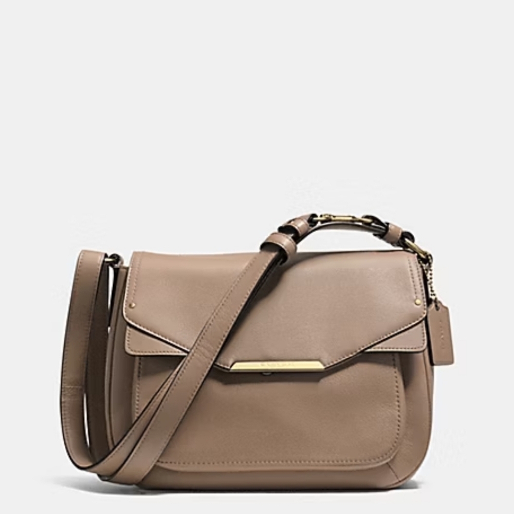 COACH F31844 TAYLOR LEATHER MINI FLAP CROSSBODY IN FLIGHT GOLDEN